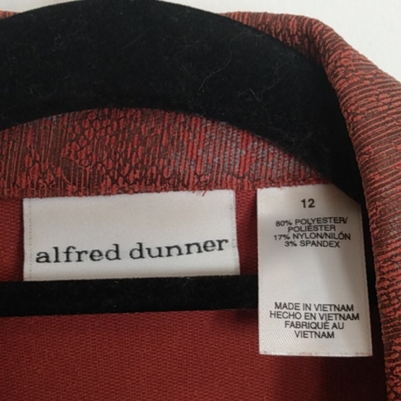 Alfred Dunner Brown Blazer Jacket Womens 12 Snakeskin Pattern Retro 70s Vintage - Picture 4 of 16